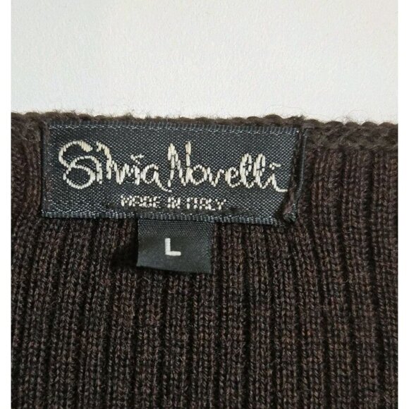 Silvia Novelli Merino Wool Wrap‎ Longline Classic Layering Sweater Womens Large - Picture 5 of 9